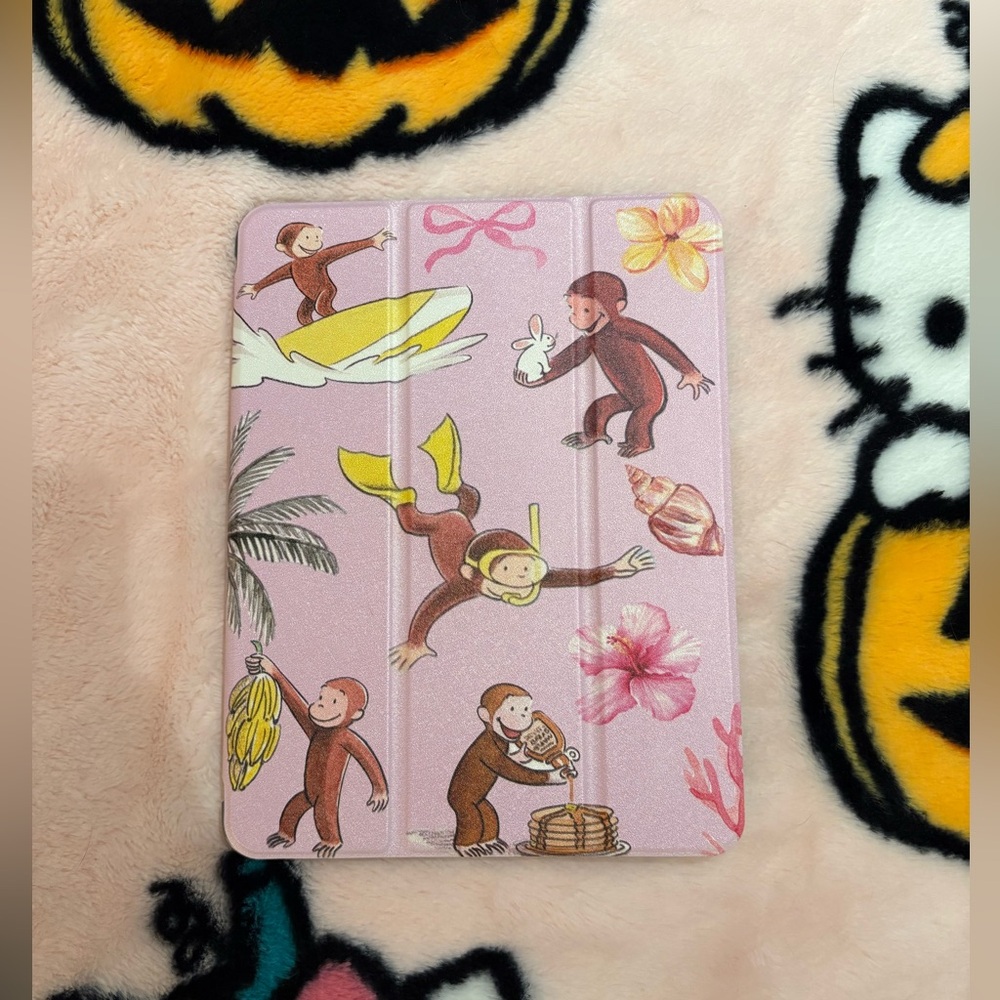 Curious George Pink iPad Case with Clear Back Cover